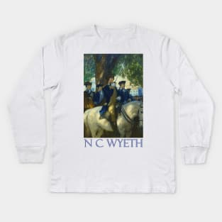 General George Washington on Horseback by N C Wyeth Kids Long Sleeve T-Shirt